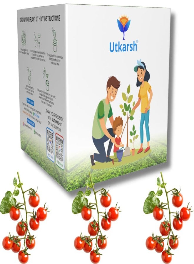 Utkarsh Cherry Tomato Seed Starter DIY Grow Kit for Gifting | Best Eco-Friendly Return Gift Ideas for Kids & Beginners | Easy to Grow it Yourself Gardening Set for Home & Kitchen Garden | Pack of 1 - Image 1